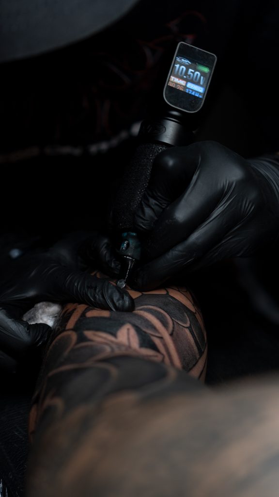 Blackwork White on Black Tattoo